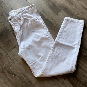 Pilcro and the Letterpress white high rise skinny denim